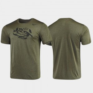 LSU Tigers T-Shirt Performance Men Green Tonal Logo Legend
