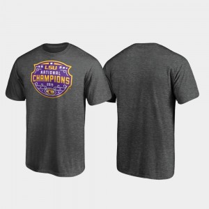 LSU Tigers T-Shirt Heather Gray Encroachment College Football Playoff 2019 National Champions For Men's