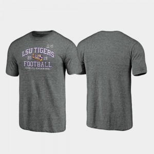 LSU Tigers T-Shirt 2019 Peach Bowl Bound Vintage Neutral Hashmark Heather Gray Men's