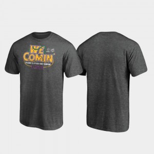 LSU Tigers T-Shirt Men Heather Gray Receiver College Football Playoff 2019 Peach Bowl Champions