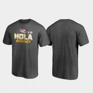 LSU Tigers T-Shirt Heather Gray For Men Defensive College Football Playoff 2020 National Championship Bound