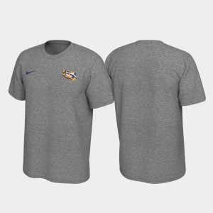 LSU Tigers T-Shirt Legend For Men's Left Chest Logo Heathered Gray