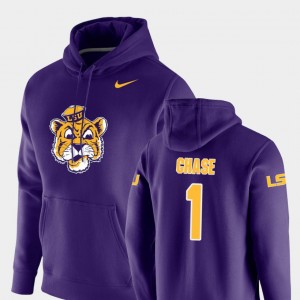 LSU Tigers Ja'Marr Chase Hoodie Pullover #1 For Men Purple Vault Logo Club