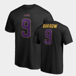 LSU Tigers Joe Burrow T-Shirt Name & Number Black #9 Men College Legends