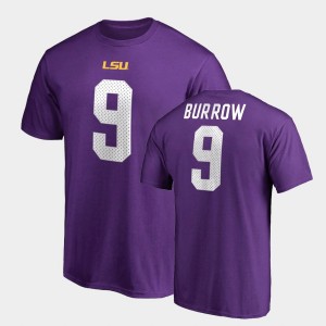 LSU Tigers Joe Burrow T-Shirt Purple #9 College Legends For Men's Name & Number