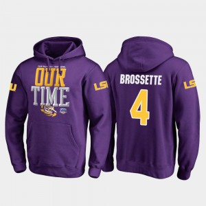 LSU Tigers Nick Brossette Hoodie #4 Purple 2019 Fiesta Bowl Bound Counter For Men's