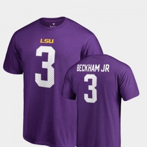 LSU Tigers Odell Beckham Jr T-Shirt For Men's #3 Purple College Legends Name & Number