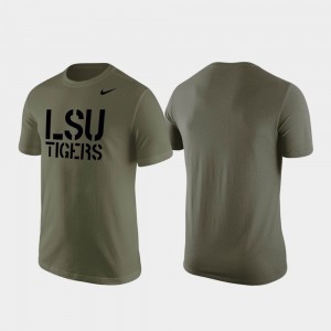 LSU Tigers T-Shirt Stencil Wordmark For Men's Olive