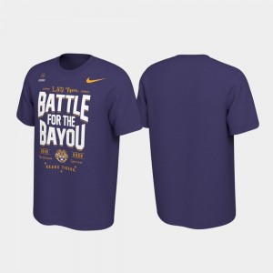 LSU Tigers T-Shirt Battle For The Bayou Purple For Men 2019 College Football Playoff Bound