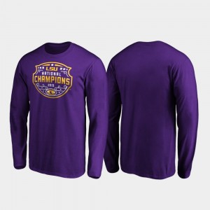 LSU Tigers T-Shirt Purple 2019 National Champions Men's Encroachment Long Sleeve College Football Playoff
