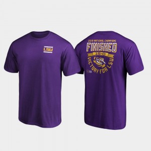 LSU Tigers T-Shirt For Men's Purple Hometown Quarter College Football Playoff 2019 National Champions
