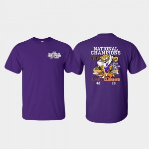 LSU Tigers T-Shirt 2019 National Champions For Men's Score College Football Playoff Purple
