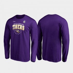 LSU Tigers T-Shirt Tackle Long Sleeve Purple For Men 2019 Peach Bowl Bound
