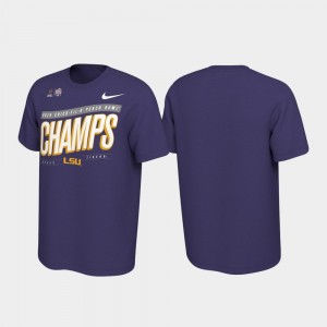 LSU Tigers T-Shirt Purple For Men's Locker Room 2019 Peach Bowl Champions