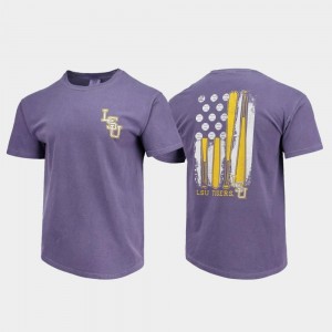 LSU Tigers T-Shirt Men Comfort Colors Baseball Flag Purple