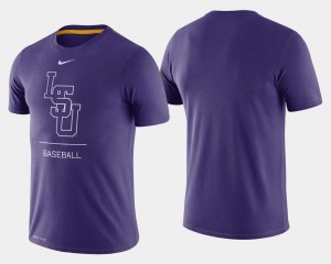 LSU Tigers T-Shirt College Baseball Dugout Performance Purple Mens
