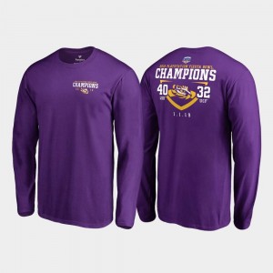LSU Tigers T-Shirt 2019 Fiesta Bowl Champions Mens Fair Catch Score Long Sleeve Purple