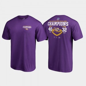 LSU Tigers T-Shirt 2019 Fiesta Bowl Champions Men's Fair Catch Score Purple
