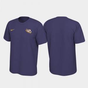 LSU Tigers T-Shirt Left Chest Logo Purple Legend For Men's