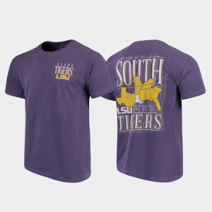 LSU Tigers T-Shirt Comfort Colors Men Welcome to the South Purple