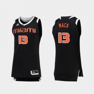 Miami Hurricanes Anthony Mack Jersey College Basketball #13 Chase For Men Black White