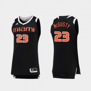 Miami Hurricanes Kameron McGusty Jersey Black White College Basketball #23 Chase For Men's