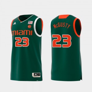 Miami Hurricanes Kameron McGusty Jersey Green #23 Swingman College Basketball Replica For Men's