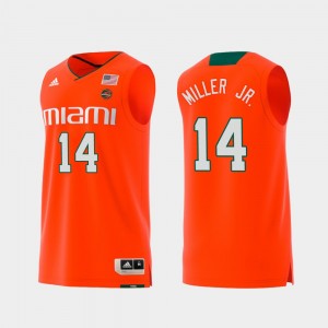 Miami Hurricanes Rodney Miller Jr. Jersey Replica #14 For Men's Orange Swingman College Basketball