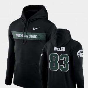 Michigan State Spartans Andre Welch Hoodie Sideline Seismic Black #83 Men's Football Performance