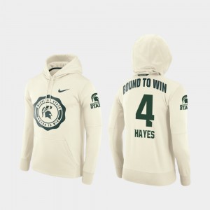 Michigan State Spartans C.J. Hayes Hoodie College Football Pullover For Men's Cream Rival Therma #4