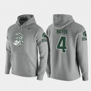 Michigan State Spartans C.J. Hayes Hoodie #4 For Men Pullover Heathered Gray Vault Logo Club