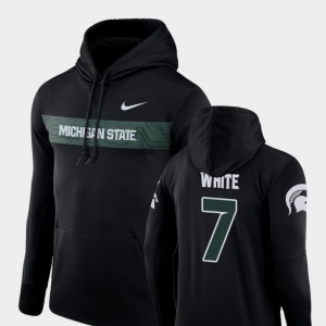 Michigan State Spartans Cody White Hoodie #7 Black Football Performance Sideline Seismic For Men