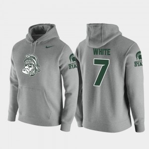 Michigan State Spartans Cody White Hoodie Heathered Gray Men Vault Logo Club #7 Pullover