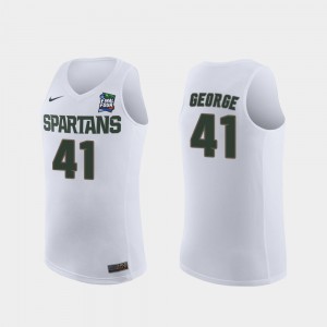 Michigan State Spartans Conner George Jersey Replica Men White #41 2019 Final-Four