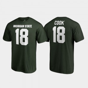 Michigan State Spartans Connor Cook T-Shirt College Legends #18 For Men's Green Name & Number