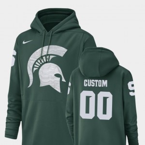 Michigan State Spartans Customized Hoodie Green Champ Drive #00 Football Performance For Men's