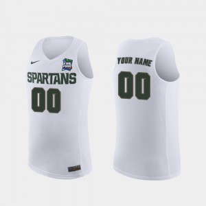 Michigan State Spartans Custom Jersey #00 Men's 2019 Final-Four White Replica