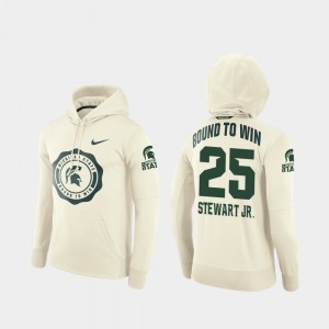 Michigan State Spartans Darrell Stewart Jr. Hoodie For Men #25 College Football Pullover Rival Therma Cream