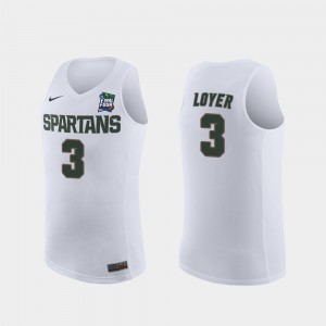 Michigan State Spartans Foster Loyer Jersey 2019 Final-Four For Men's #3 White Replica