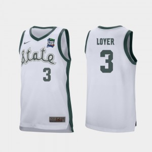 Michigan State Spartans Foster Loyer Jersey 2019 Final-Four #3 Men's Retro Performance White