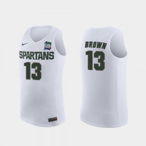 Michigan State Spartans Gabe Brown Jersey #3 2019 Final-Four For Men's Replica White