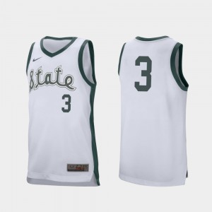 Michigan State Spartans Gabe Brown Jersey White For Men's College Basketball Retro Performance #3