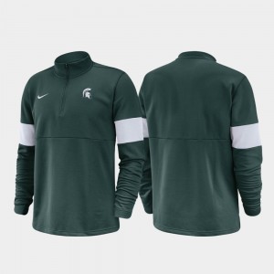 Michigan State Spartans Jacket 2019 Coaches Sideline Green Men Half-Zip Performance