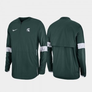 Michigan State Spartans Jacket 2019 Coaches Sideline Mens Green Quarter-Zip