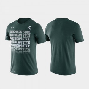 Michigan State Spartans T-Shirt Mens Fade Performance Green