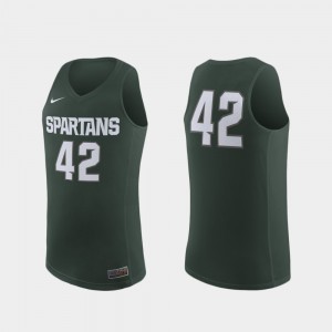 Michigan State Spartans Jersey Green College Basketball For Men's Replica #42