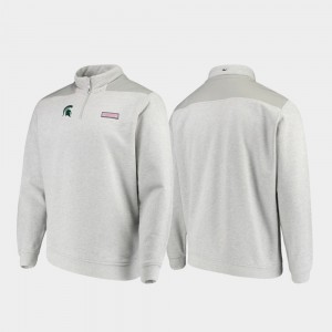 Michigan State Spartans Jacket Heathered Gray Quarter-Zip Shep Shirt Mens