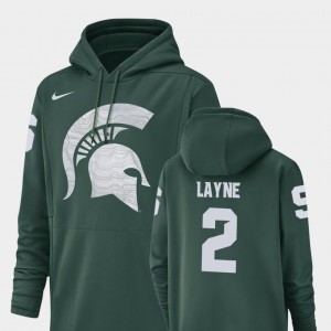 Michigan State Spartans Justin Layne Hoodie Football Performance For Men #2 Green Champ Drive