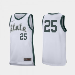 Michigan State Spartans Kenny Goins Jersey College Basketball #25 White Men's Retro Performance
