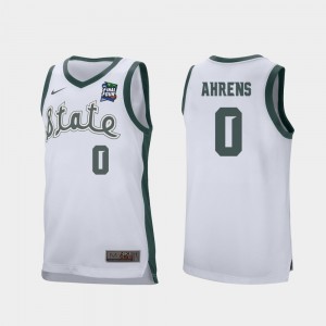 Michigan State Spartans Kyle Ahrens Jersey Retro Performance For Men's 2019 Final-Four White #0